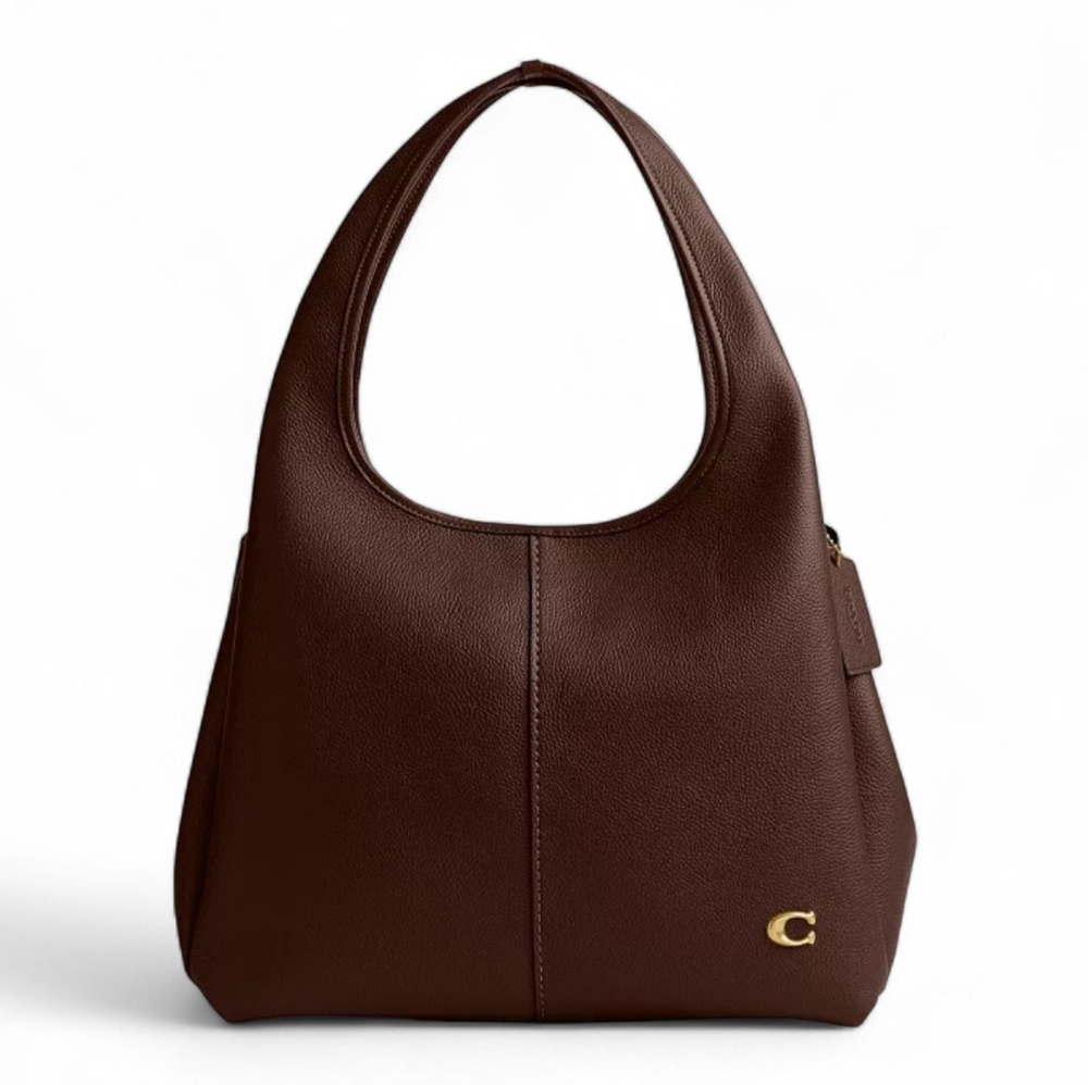 Coach Lana Large Brown Leather Hobo Bag with Gold Accent - Picture 12 of 15